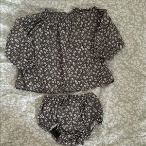 Rylee + Cru Green Floral Baby Set